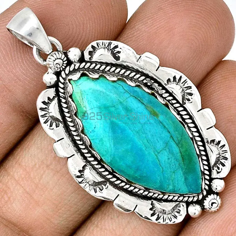 Fine Sterling Silver Pendants In Turquoise Gemstone Jewelry 925SP086-2_1