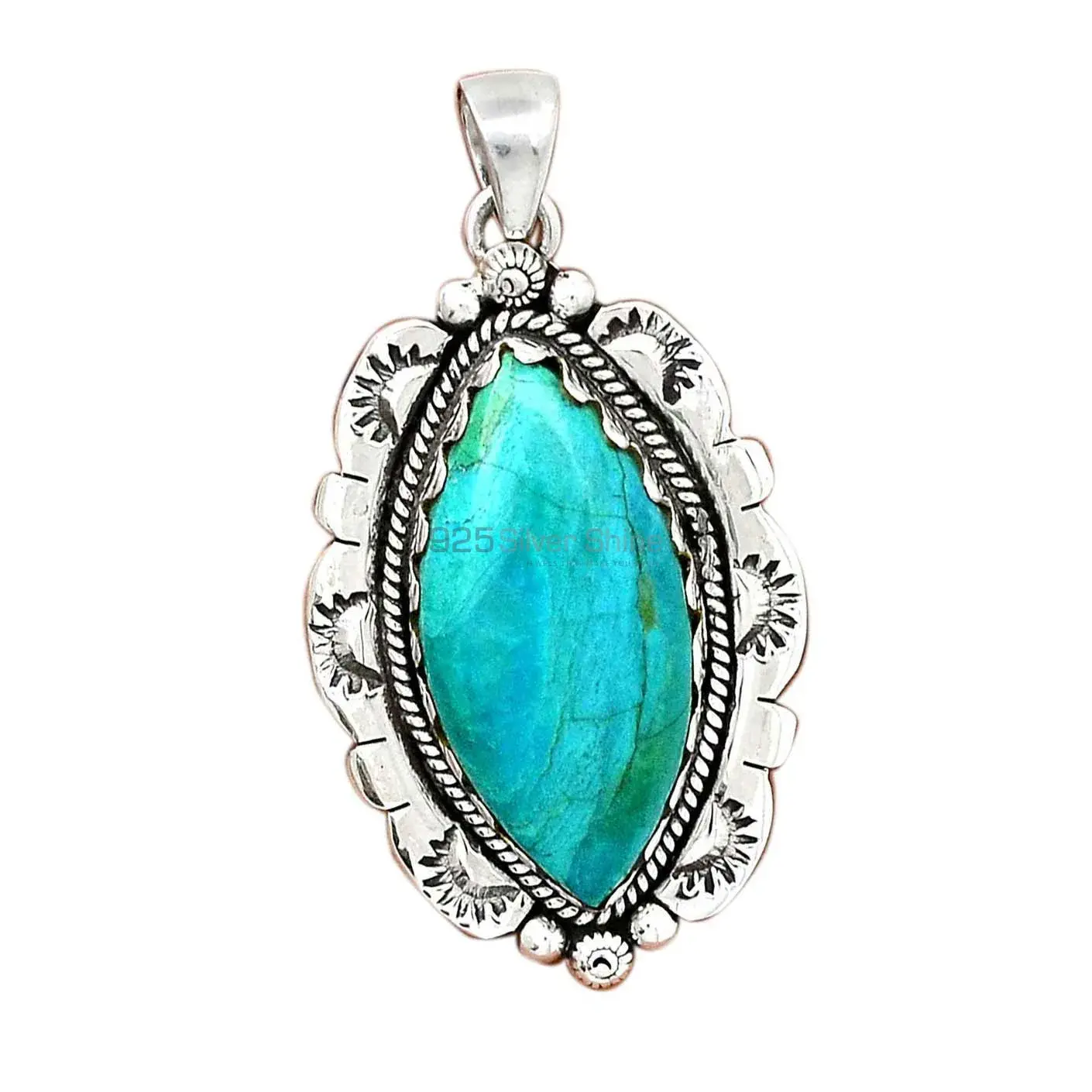 Fine Sterling Silver Pendants In Turquoise Gemstone Jewelry 925SP086-2_2