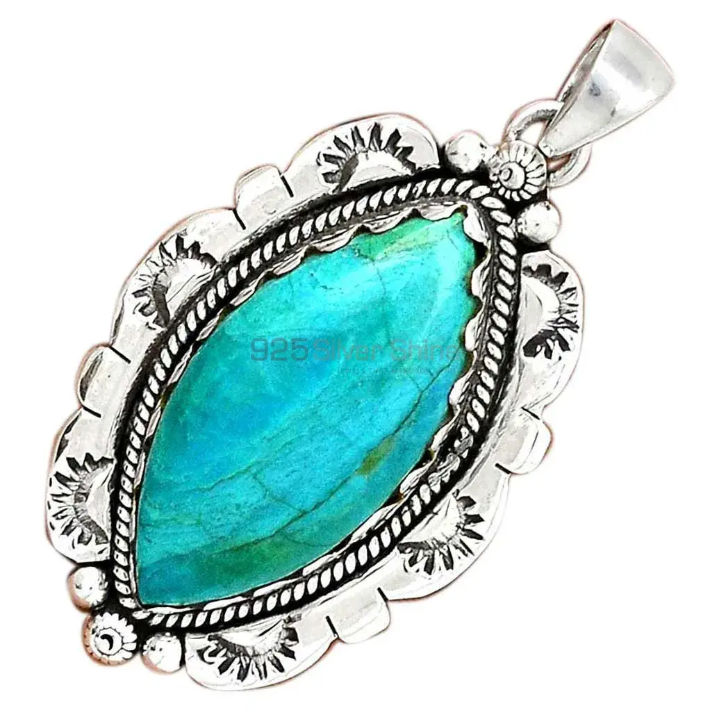 Fine Sterling Silver Pendants In Turquoise Gemstone Jewelry 925SP086-2_3