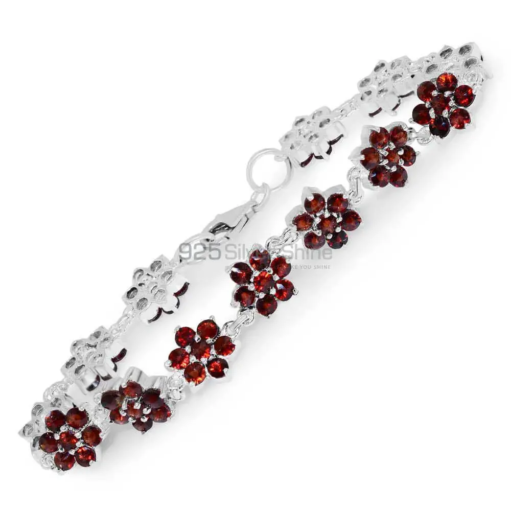 Top Quality Garnet Gemstone Bracelets Exporters In 925 Solid Silver Jewelry 925SB238_1