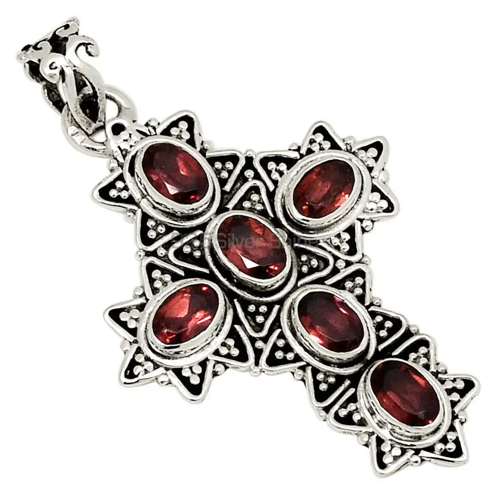 Top Quality Garnet Gemstone Handmade Pendants In 925 Sterling Silver Jewelry 925SP123-2