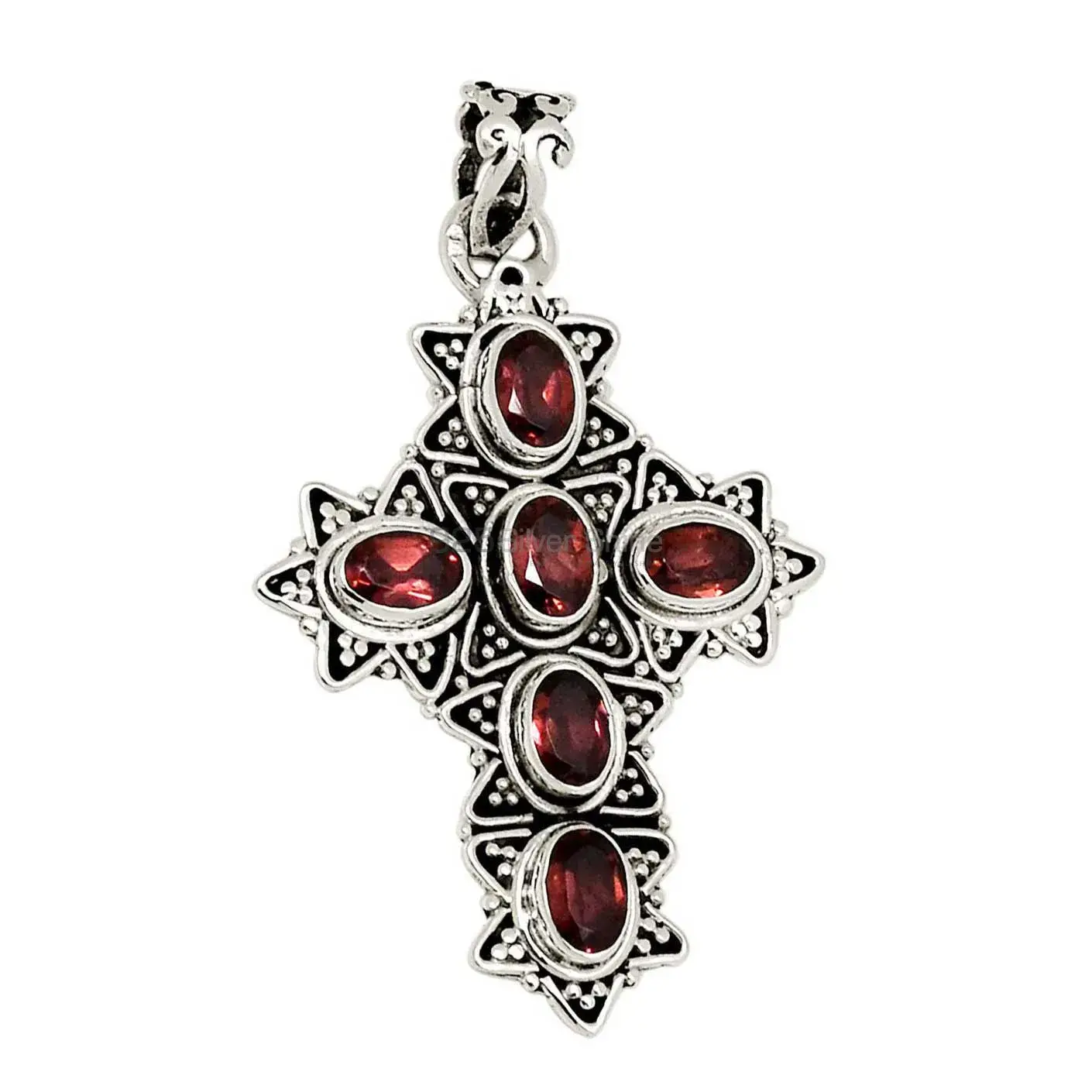 Top Quality Garnet Gemstone Handmade Pendants In 925 Sterling Silver Jewelry 925SP123-2_0