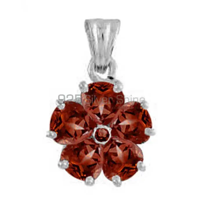 Top Quality Garnet Gemstone Pendants Exporters In 925 Solid Silver Jewelry 925SP1654