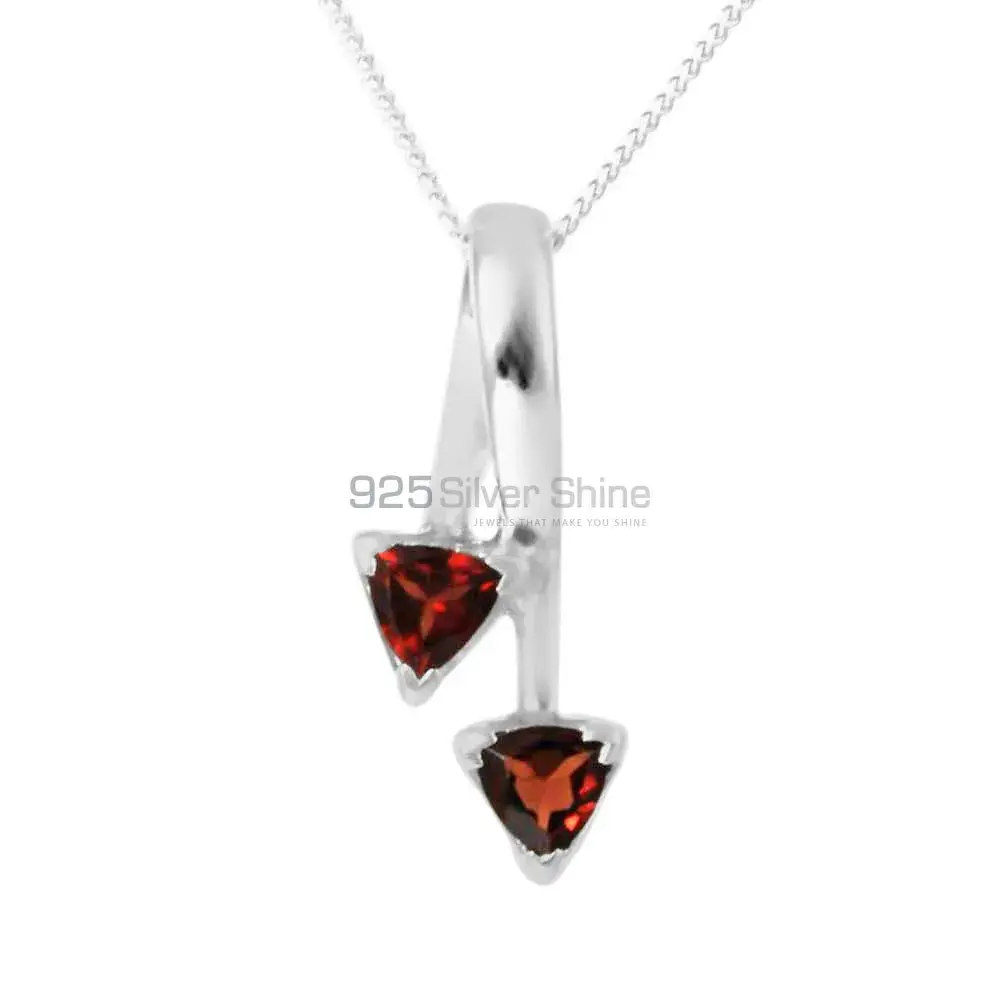 Top Quality Garnet Gemstone Pendants Exporters In 925 Solid Silver Jewelry 925SP210-7