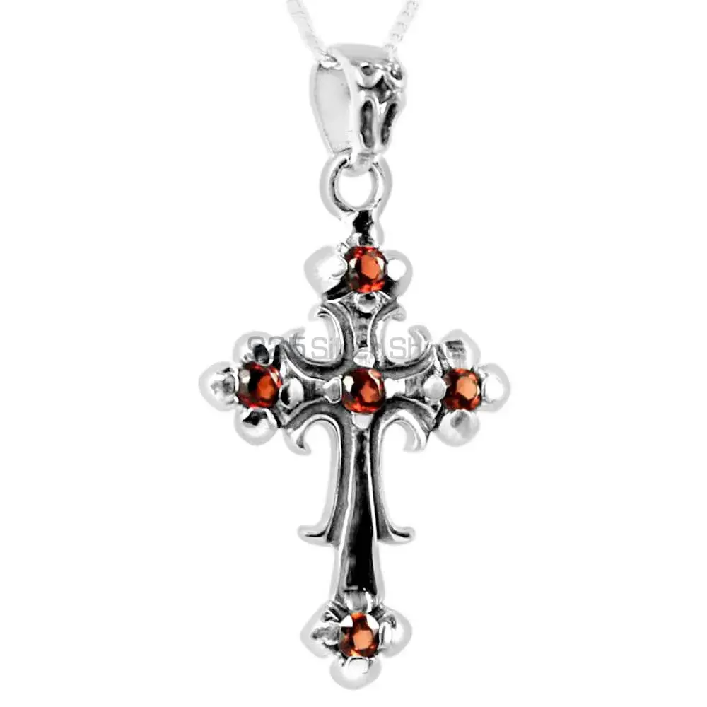 Garnet Gemstone Pendants In Fine Sterling Silver Jewelry 925SP265-5