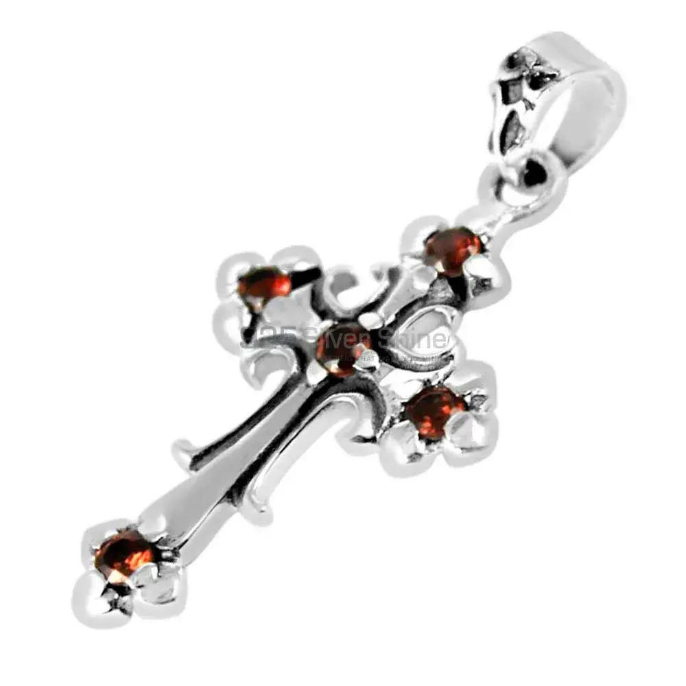 Garnet Gemstone Pendants In Fine Sterling Silver Jewelry 925SP265-5_0
