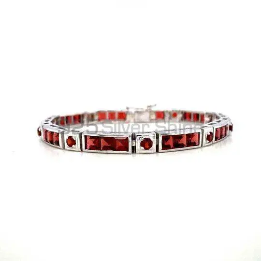 Garnet Gemstone Tennis Bracelets In Fine Sterling Silver Jewelry 925SB182
