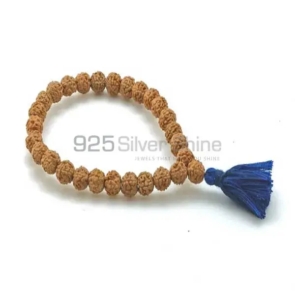 Genuine Rudraksha Tassel Wrist Gemstone Beads Bracelets 925BB212