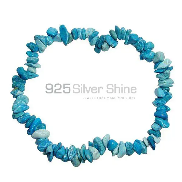 Genuine Turquoise Gemstone Beads Bracelets 925BB238
