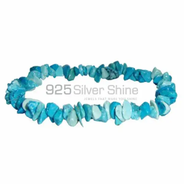 Top Quality Genuine Turquoise Gemstone Beads Bracelets 925BB238_0