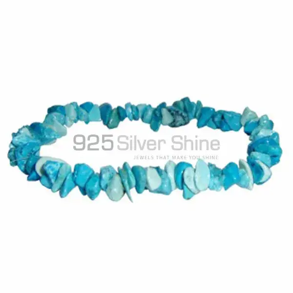 Genuine Turquoise Gemstone Beads Bracelets 925BB238_0