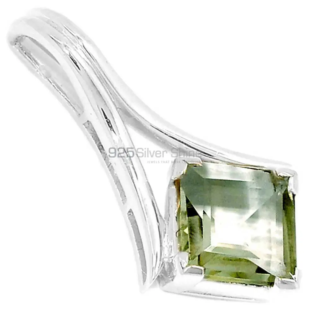 Top Quality Green Amethyst Gemstone Pendants Wholesaler In Fine Sterling Silver Jewelry 925SP295-3
