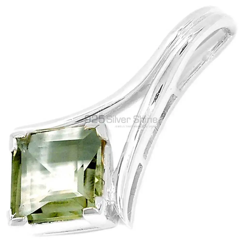 Top Quality Green Amethyst Gemstone Pendants Wholesaler In Fine Sterling Silver Jewelry 925SP295-3_0