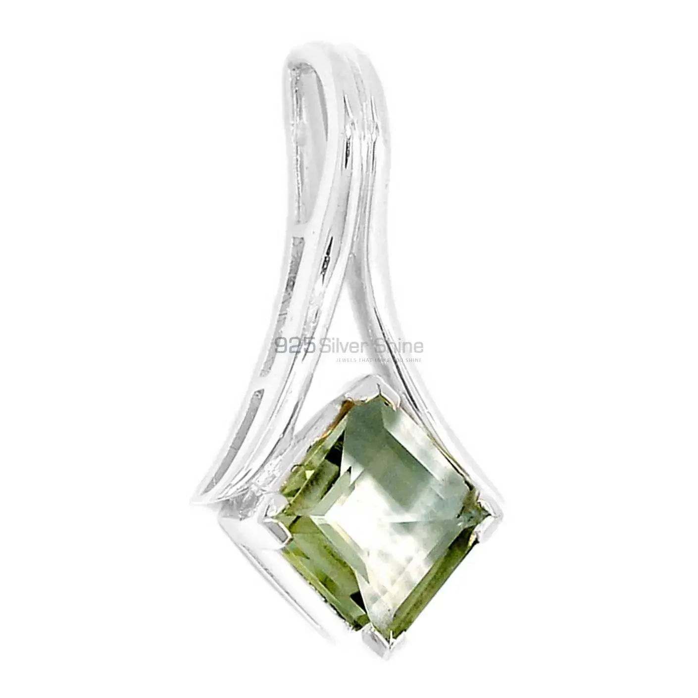 Top Quality Green Amethyst Gemstone Pendants Wholesaler In Fine Sterling Silver Jewelry 925SP295-3_1