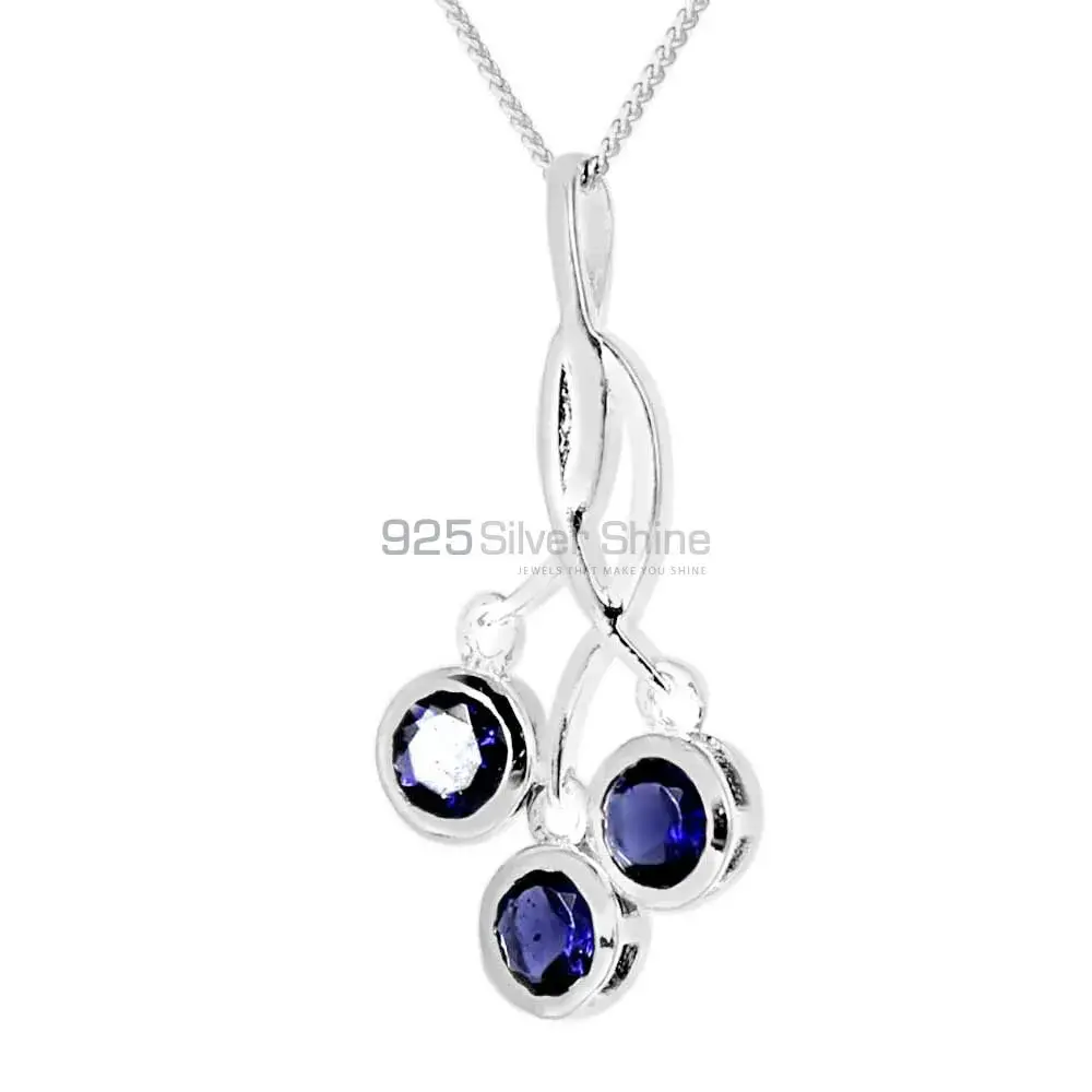 Top Quality Iolite Gemstone Pendants Suppliers In 925 Fine Silver Jewelry 925SP227-6
