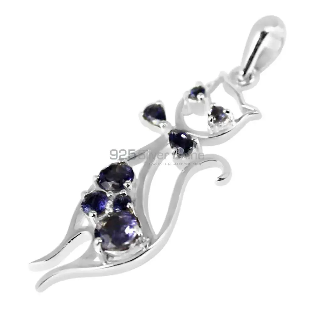 Top Quality Iolite Gemstone Pendants Suppliers In 925 Fine Silver Jewelry 925SP244-5_0