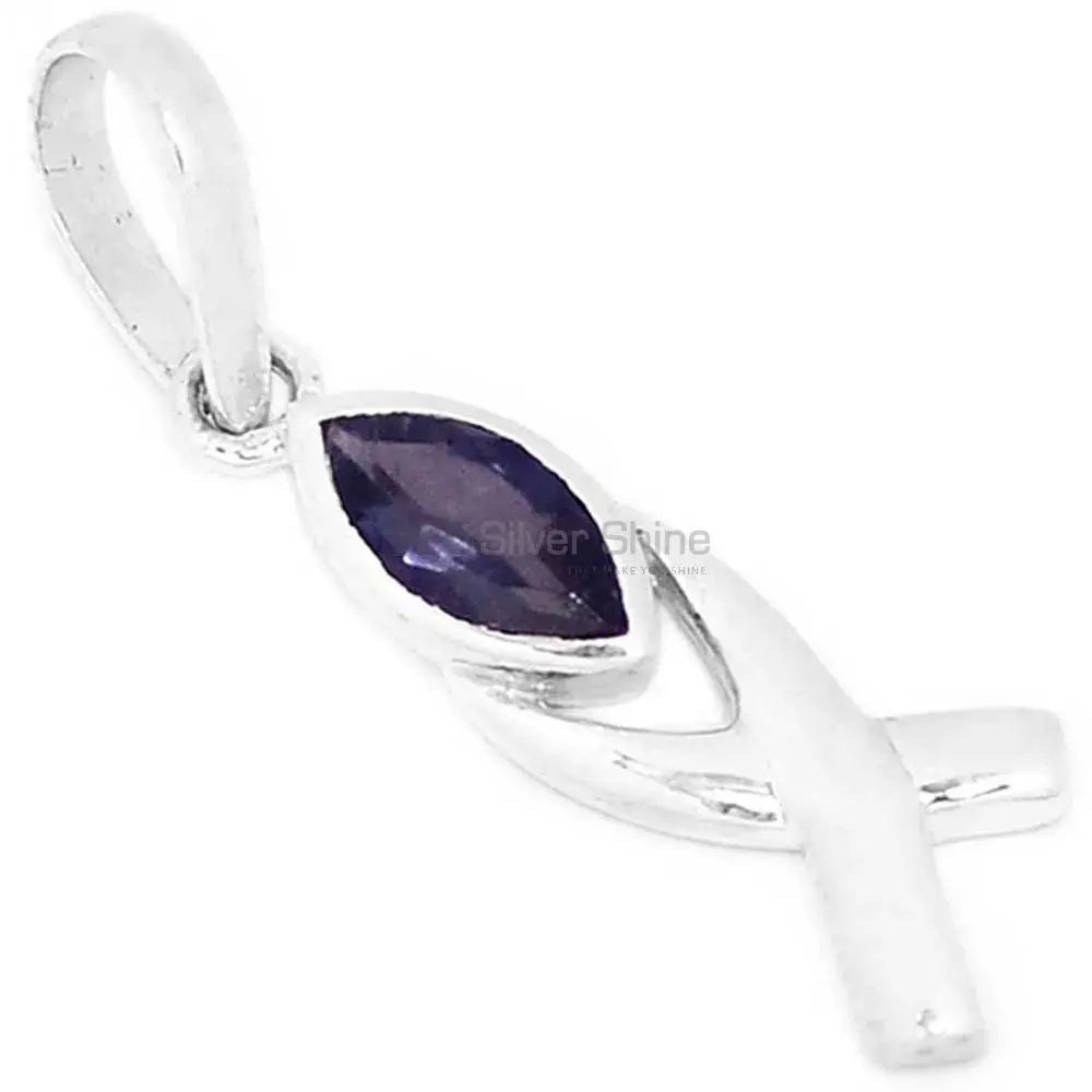 Iolite Gemstone Pendants In Fine Sterling Silver Jewelry 925SP283-2