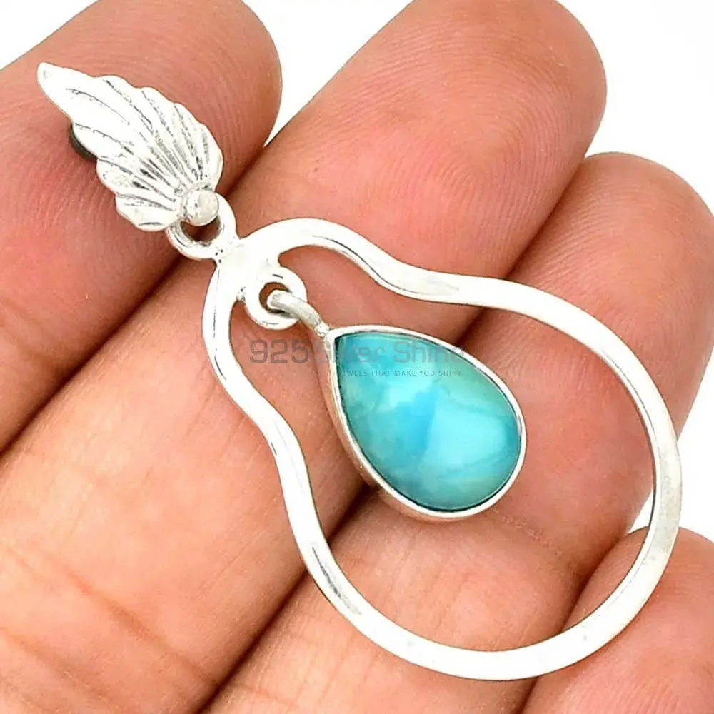 Top Quality Larimar Gemstone Handmade Pendants In 925 Sterling Silver Jewelry 925SP31-2_0