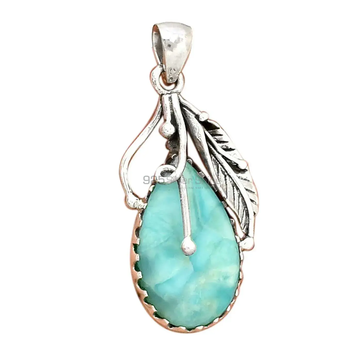 Top Quality Larimar Gemstone Pendants Suppliers In 925 Fine Silver Jewelry 925SP082-2_4