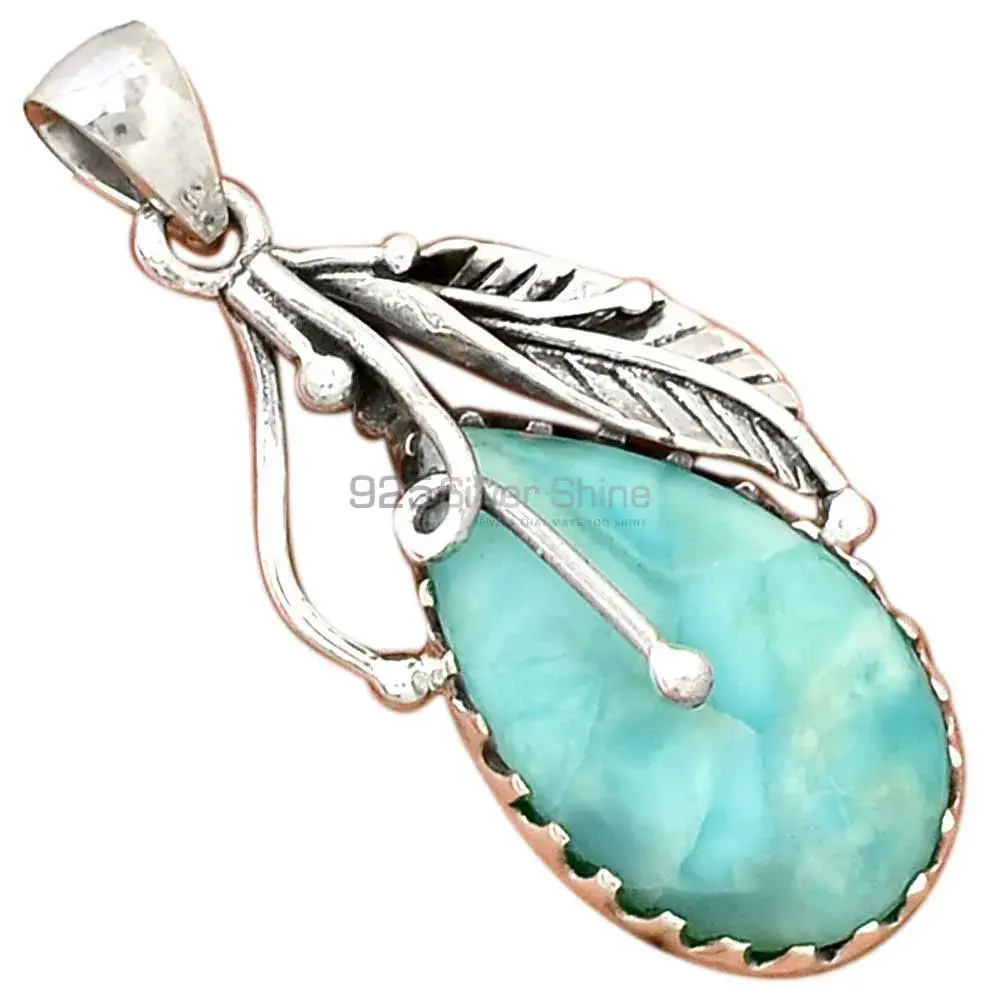 Larimar Gemstone Pendants In 925 Fine Silver Jewelry 925SP082-2_6