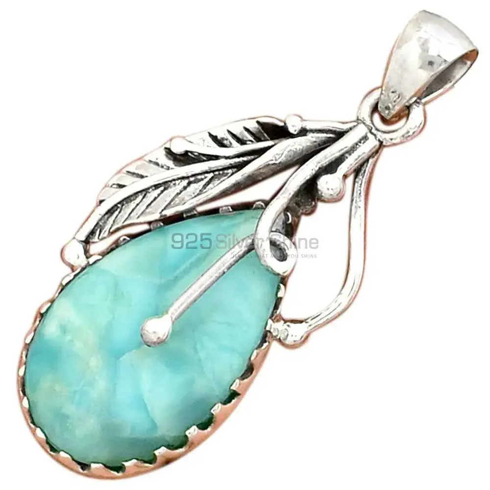 Top Quality Larimar Gemstone Pendants Suppliers In 925 Fine Silver Jewelry 925SP082-2_6