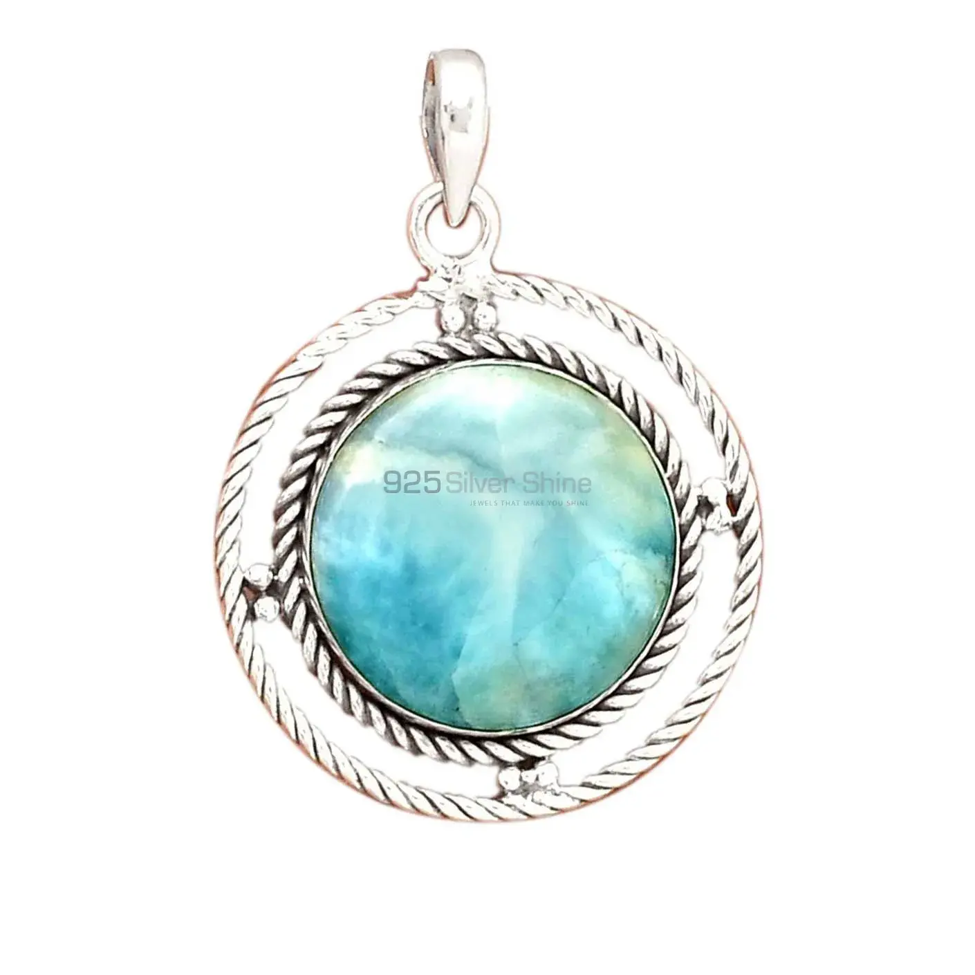 Larimar Gemstone Pendants In Fine Sterling Silver Jewelry 925SP099-1_1