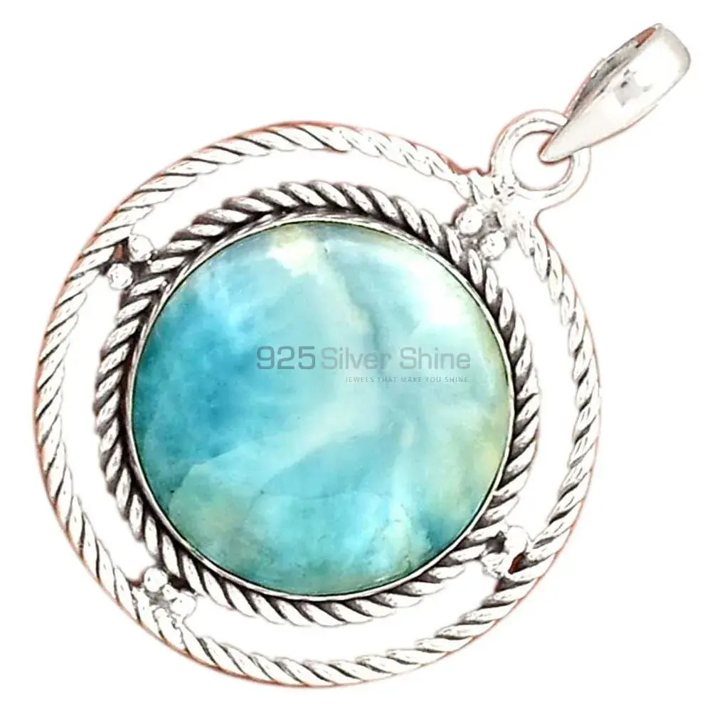 Top Quality Larimar Gemstone Pendants Wholesaler In Fine Sterling Silver Jewelry 925SP099-1_2