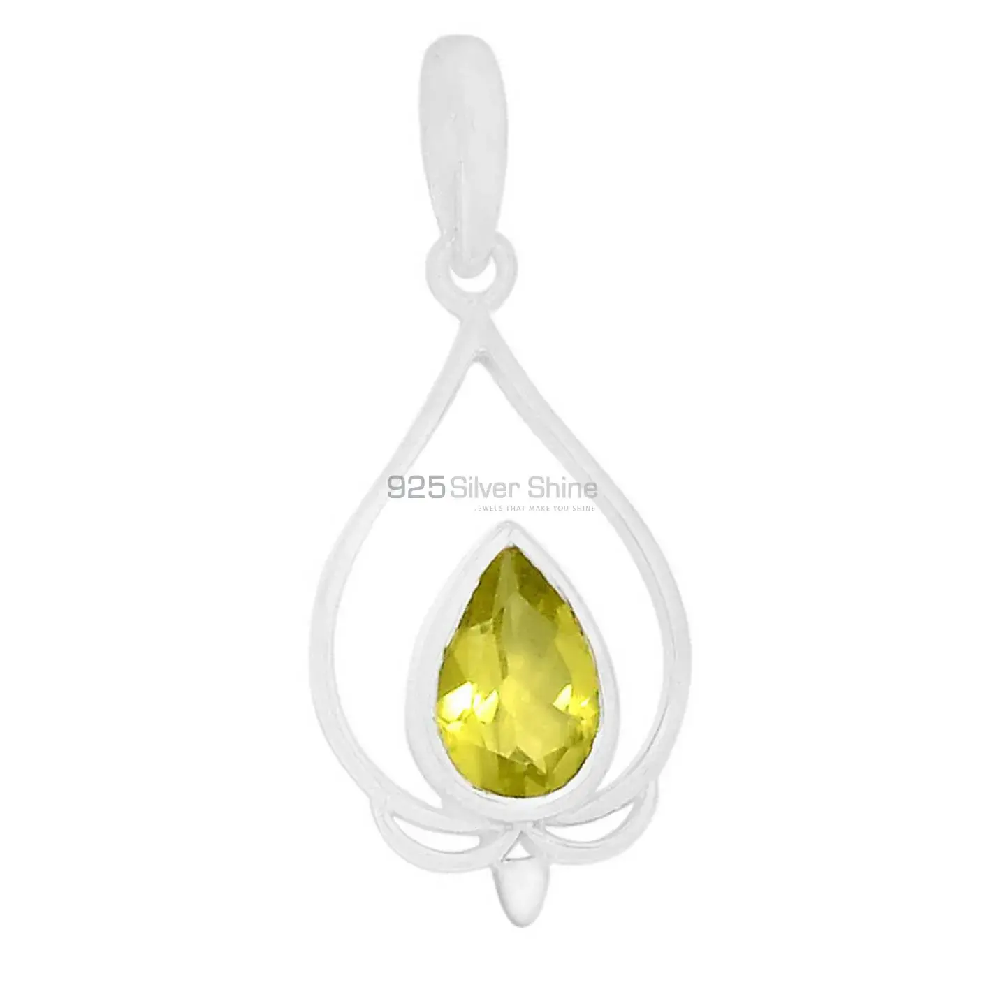Lemon Quartz Gemstone Pendants In 925 Solid Silver Jewelry 925SP274-6_1