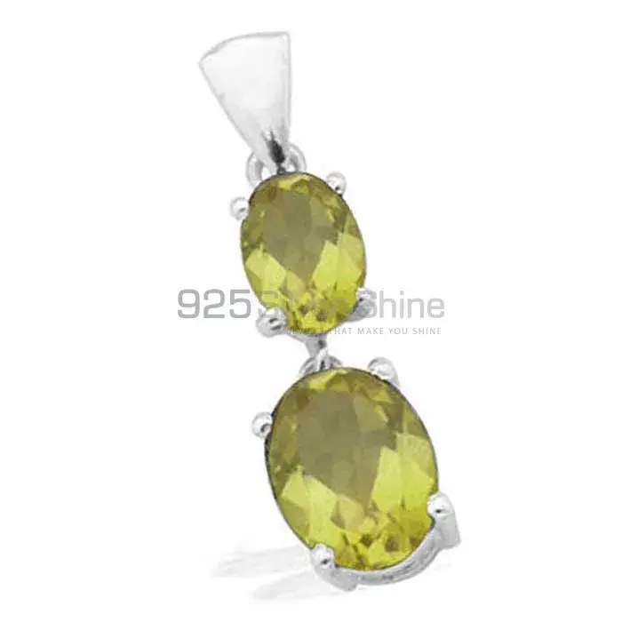 Lemon Quartz Gemstone Pendants In Fine Sterling Silver Jewelry 925SP1548_0