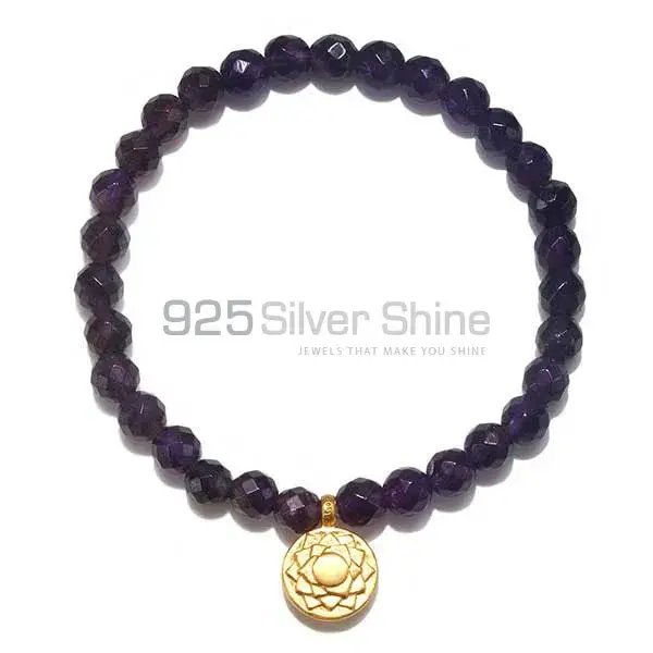 Top Quality Loose Amethyst Gemstone Beads Bracelets 925BB120