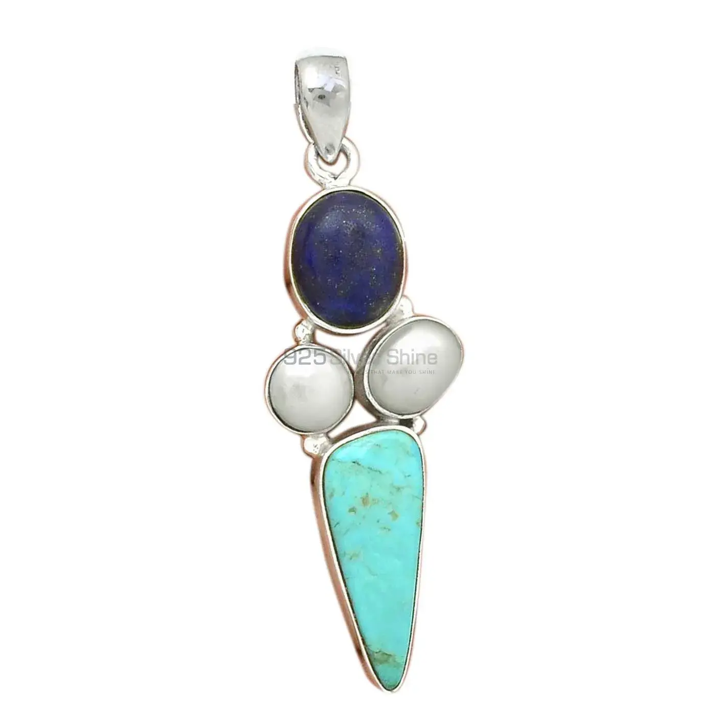 Top Quality Multi Gemstone Handmade Pendants In 925 Sterling Silver Jewelry 925SP071-5_1