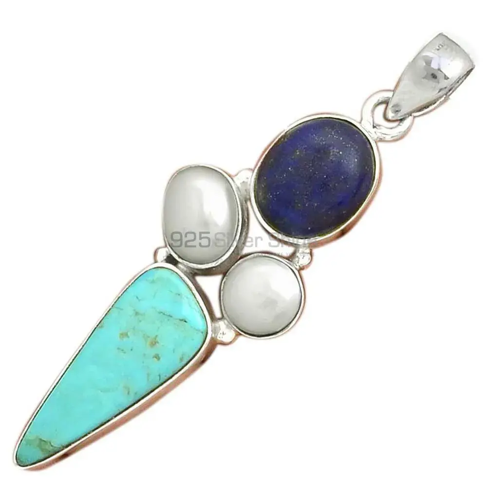 Top Quality Multi Gemstone Handmade Pendants In 925 Sterling Silver Jewelry 925SP071-5_2