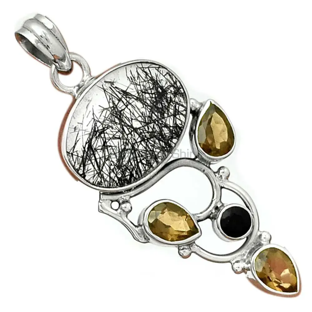 Top Quality Multi Gemstone Handmade Pendants In 925 Sterling Silver Jewelry 925SP092-4