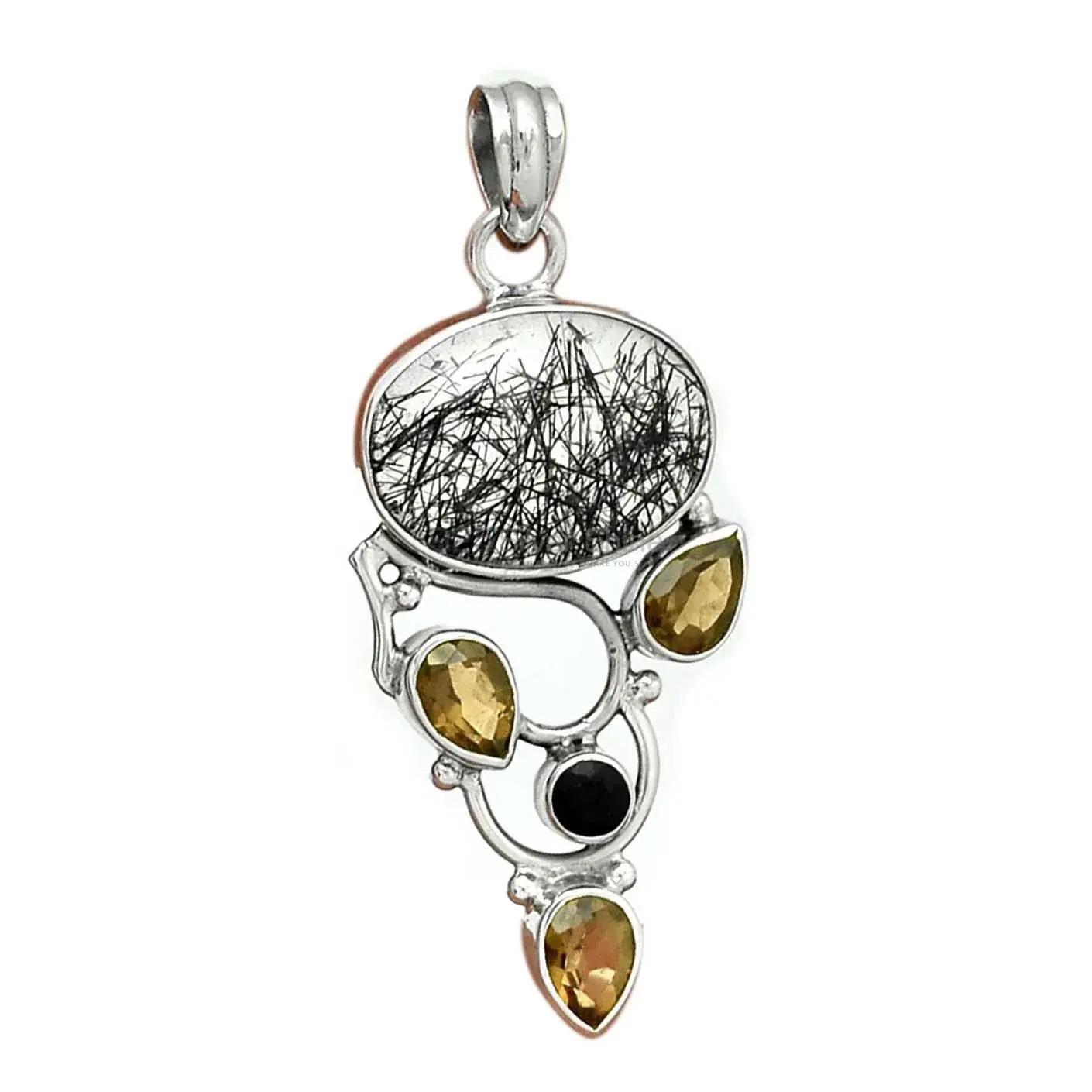 Top Quality Multi Gemstone Handmade Pendants In 925 Sterling Silver Jewelry 925SP092-4_1