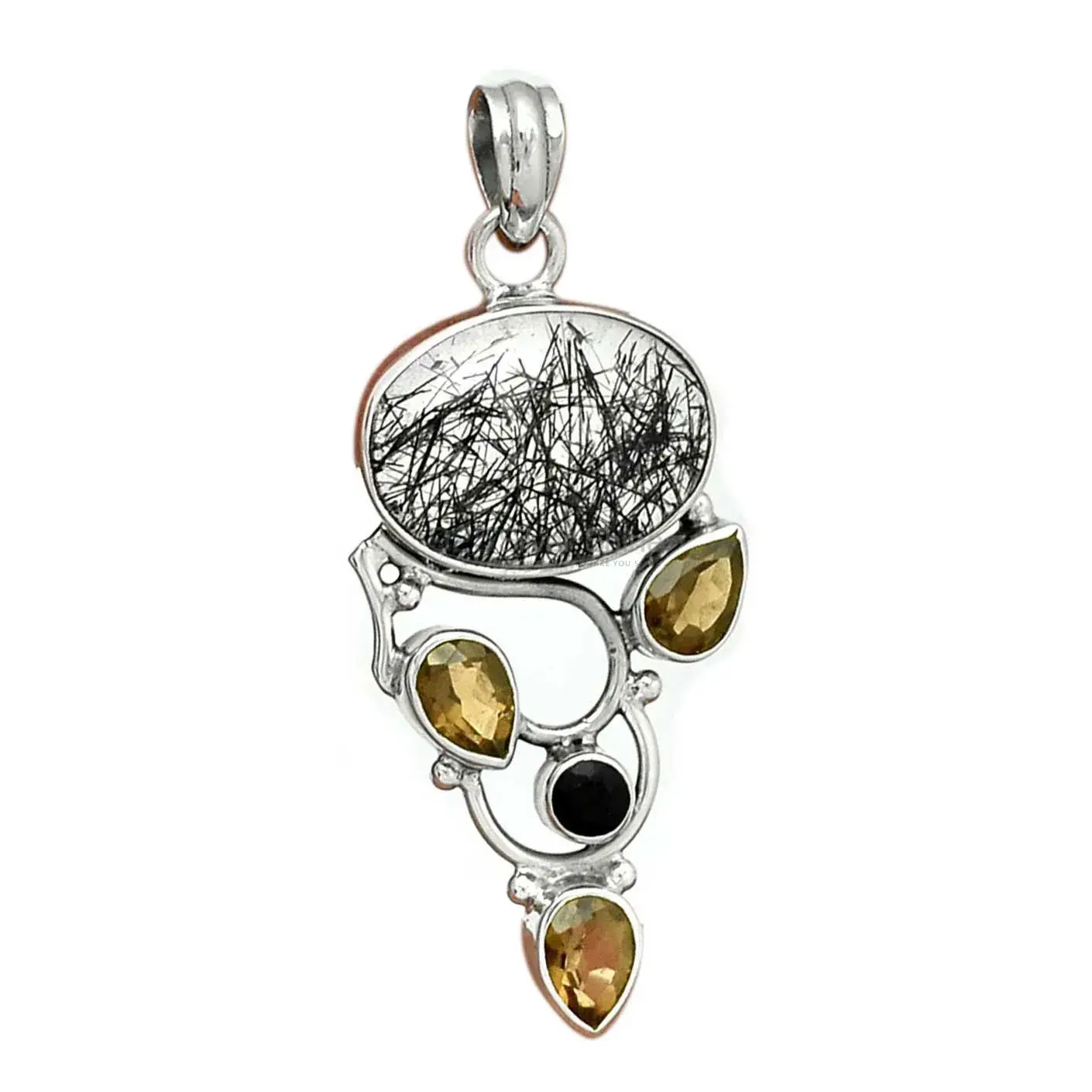 Multi Gemstone Handmade Pendants In 925 Sterling Silver Jewelry 925SP092-4_2