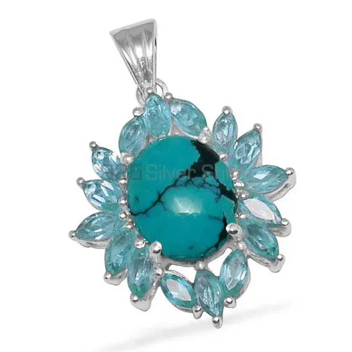 Multi Gemstone Handmade Pendants In 925 Sterling Silver Jewelry 925SP1461_1