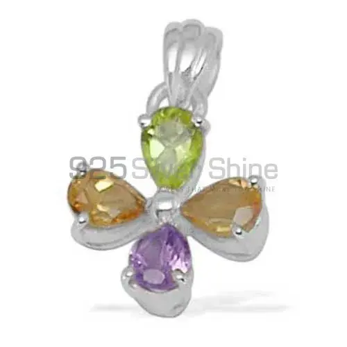 Multi Gemstone Pendants In 925 Solid Silver Jewelry 925SP1404