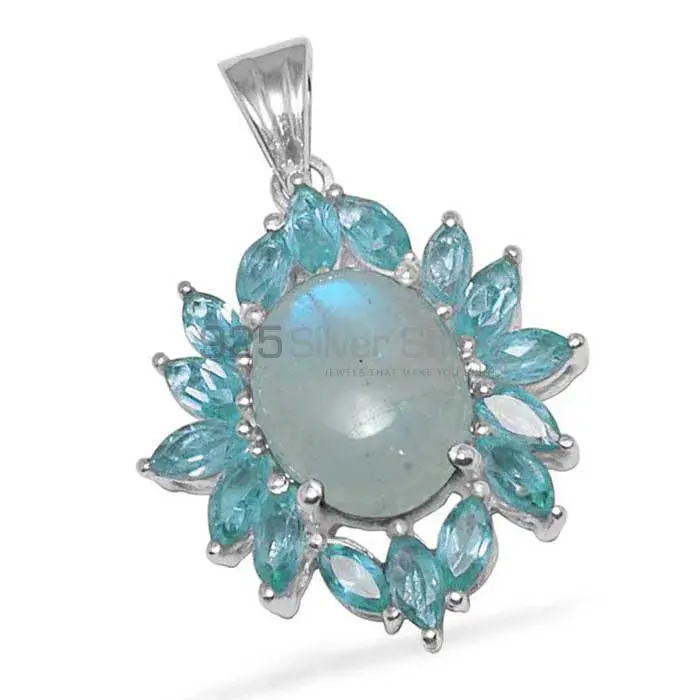 Multi Gemstone Pendants In 925 Solid Silver Jewelry 925SP1454_1