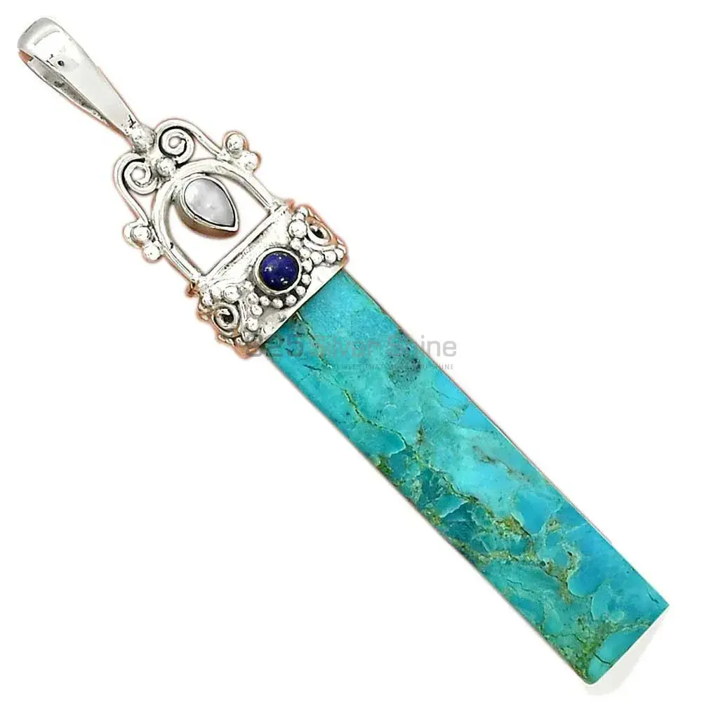 Multi Gemstone Pendants In 925 Solid Silver Jewelry 925SP28-3_0