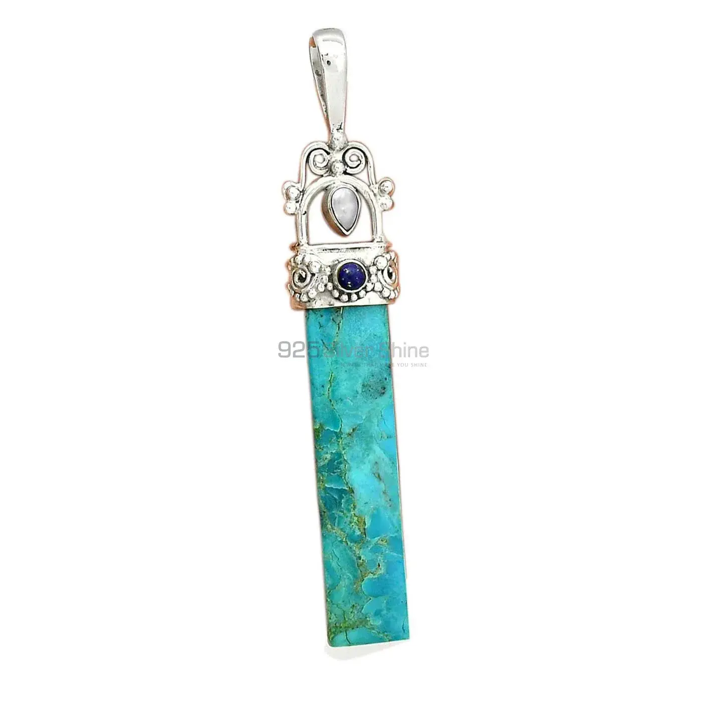 Multi Gemstone Pendants In 925 Solid Silver Jewelry 925SP28-3_2