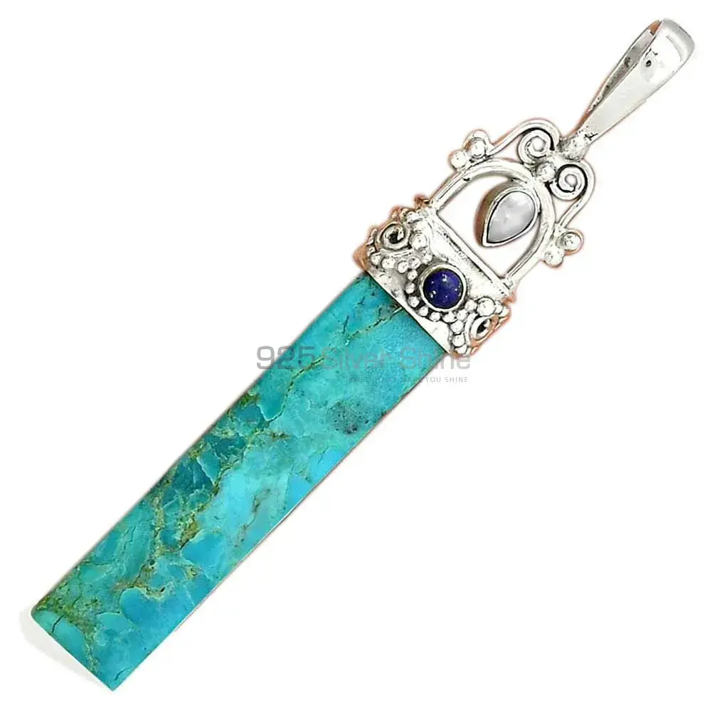 Multi Gemstone Pendants In 925 Solid Silver Jewelry 925SP28-3_3