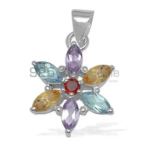 Multi Gemstone Pendants In 925 Fine Silver Jewelry 925SP1410_0