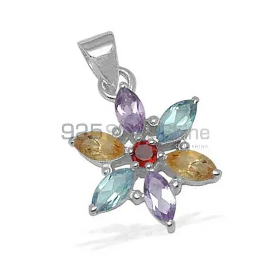 Multi Gemstone Pendants In 925 Fine Silver Jewelry 925SP1410_1