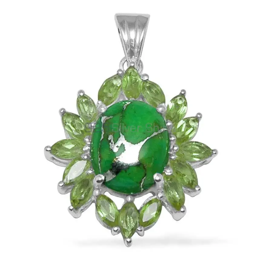 Multi Gemstone Pendants In 925 Fine Silver Jewelry 925SP1460