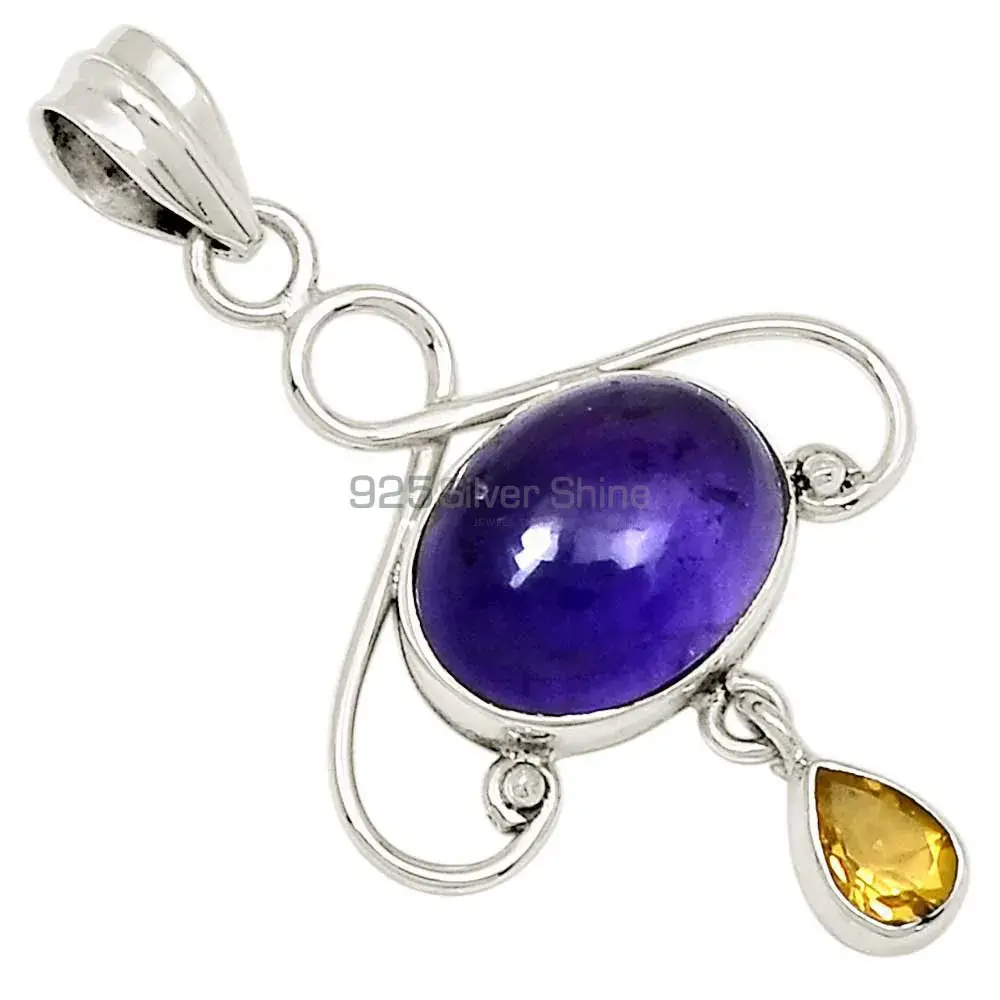 Top Quality Multi Gemstone Pendants Wholesaler In Fine Sterling Silver Jewelry 925SP118-1