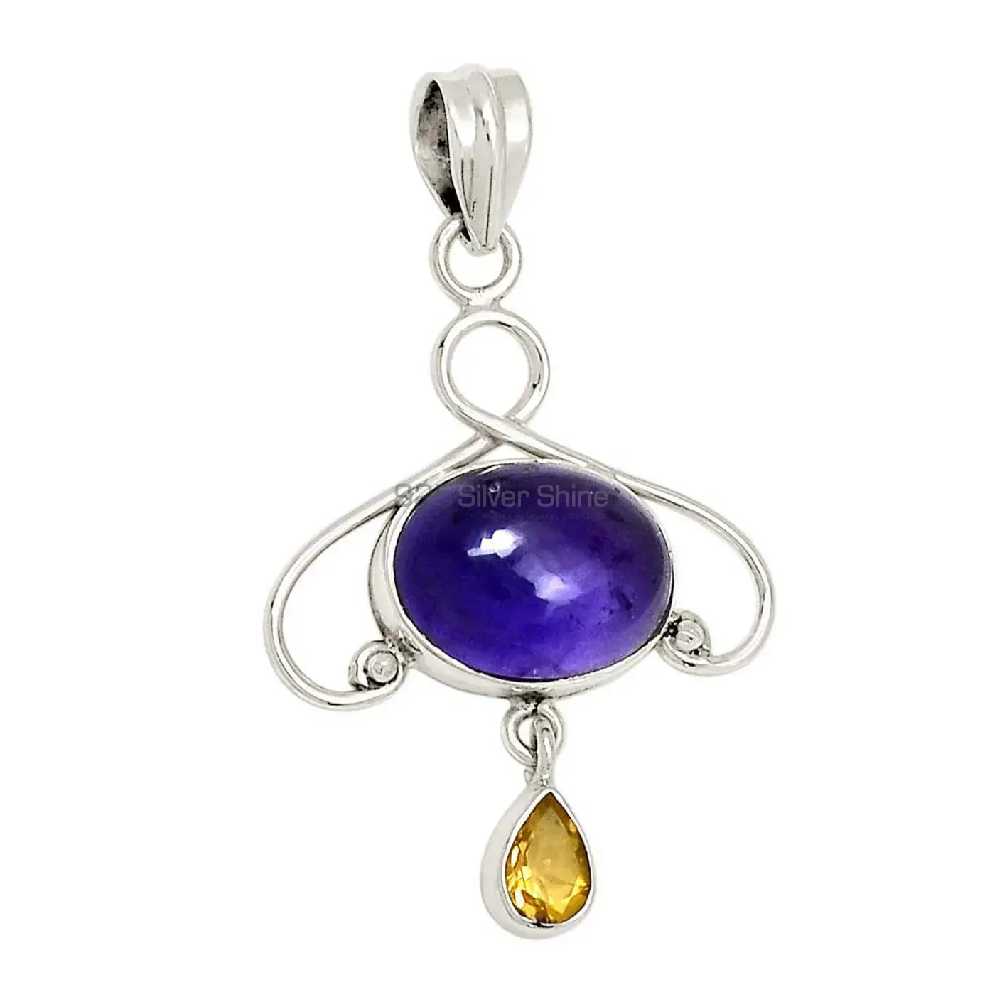 Multi Gemstone Pendants In Fine Sterling Silver Jewelry 925SP118-1_1