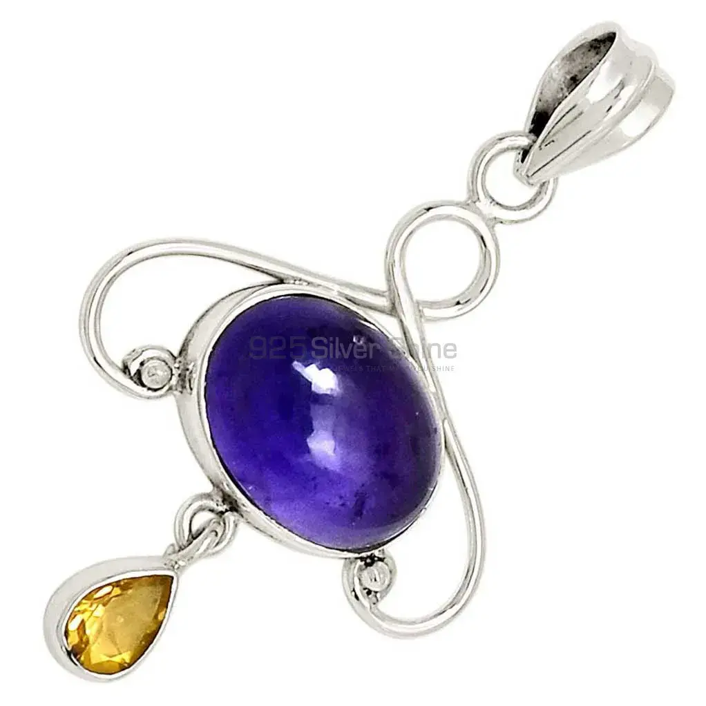 Multi Gemstone Pendants In Fine Sterling Silver Jewelry 925SP118-1_2