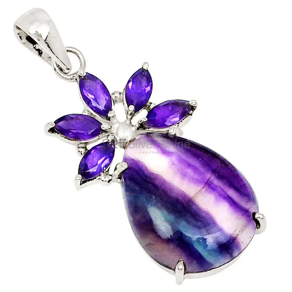 Top Quality Multi Gemstone Pendants Wholesaler In Fine Sterling Silver Jewelry 925SP13-3