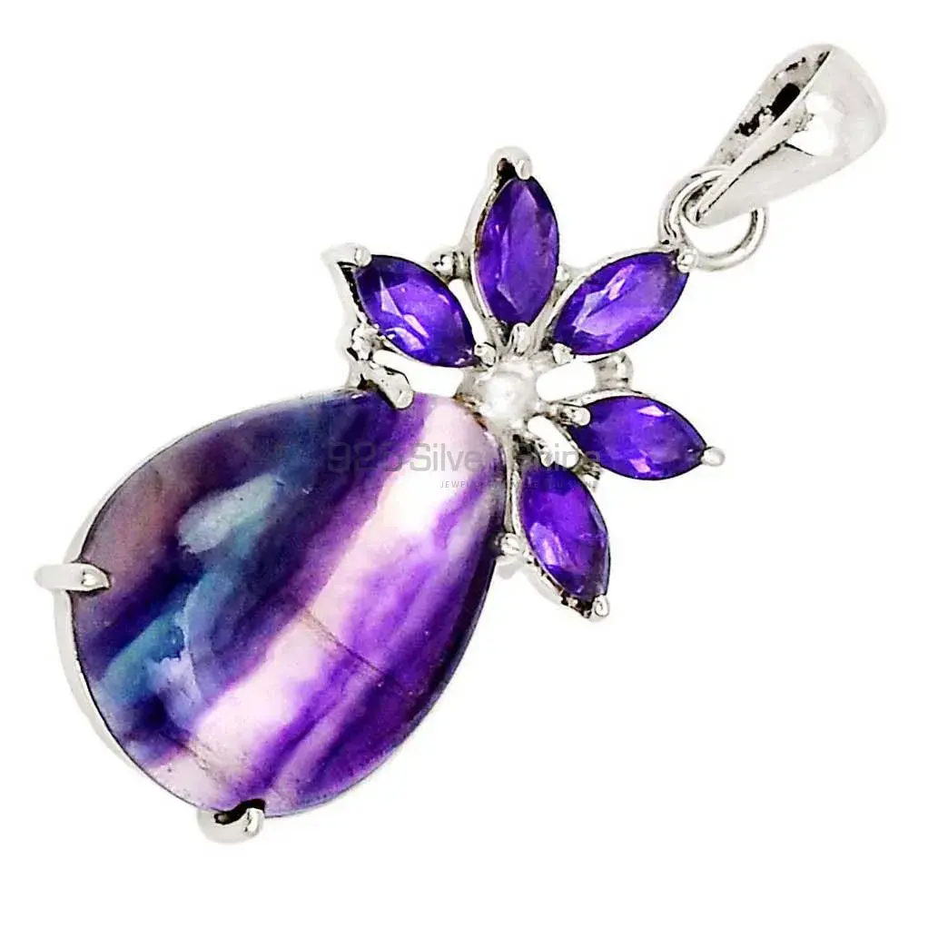Multi Gemstone Pendants In Fine Sterling Silver Jewelry 925SP13-3_2