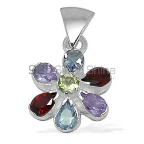 Top Quality Multi Gemstone Pendants Wholesaler In Fine Sterling Silver Jewelry 925SP1398